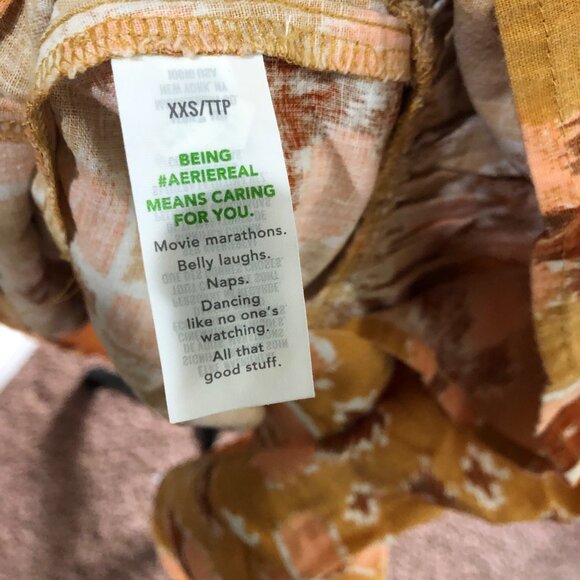 Aerie Yellow & Orange Patterned Maxi Dress With Braided Halter Neck Size XXS NWT - Picture 2 of 13